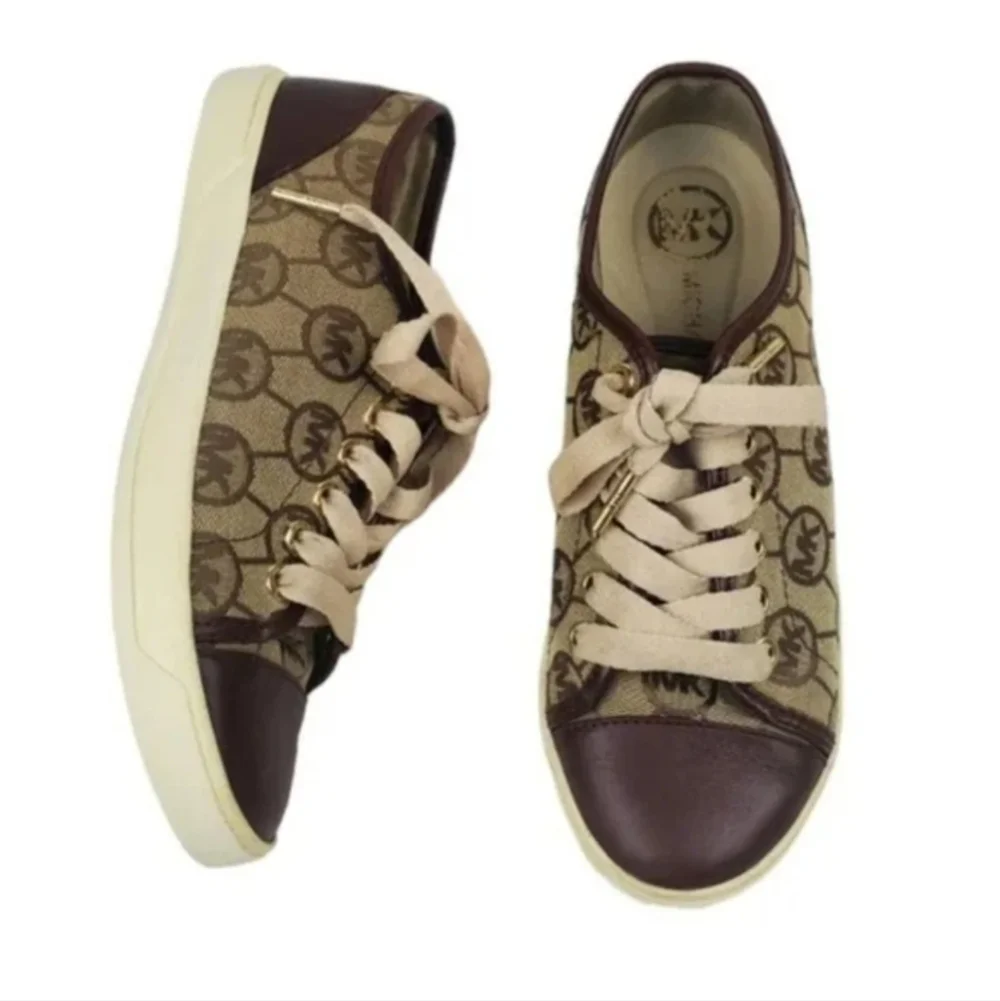 Michael kors leather logo lace up sneakers